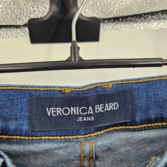 Veronica Beard Carson Ankle Jeans Blue Denim Flare Wide Leg High Rise Size 29 - Picture 2 of 6